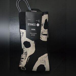 Stance Men's Black & Cream Skull Graphic Casual Crew Socks